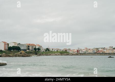 Muxia, eine kleine Küstenstadt und Touristenziel an der Küste des Todes, La Coruna, Galicien, Spanien. Hochwertige Fotos Stockfoto