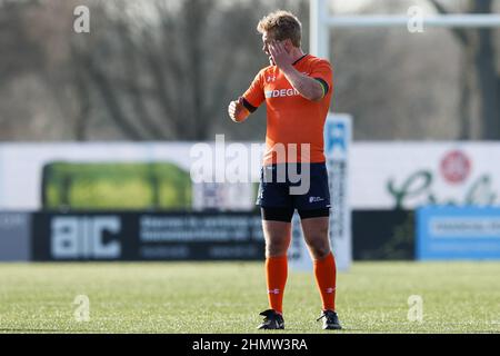 Amsterdam, Niederlande. 12th. Februar 2022. AMSTERDAM, NIEDERLANDE - 12. FEBRUAR: David Weersma aus den Niederlanden während des Rugby-Europa-Meisterschaftsspiel zwischen den Niederlanden und Georgien im Nationaal Rugby Centrum Amsterdam am 12. Februar 2022 in Amsterdam, Niederlande (Foto von Hans van der Valk/Orange Picics) Credit: Orange Pics BV/Alamy Live News Stockfoto