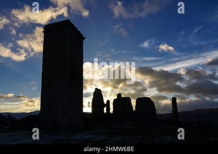 Europa, Frankreich, Lozère La Garde Guérin, Coucher de Soleil Stockfoto