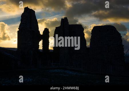 Europa, Frankreich, Lozère La Garde Guérin, Coucher de Soleil Stockfoto