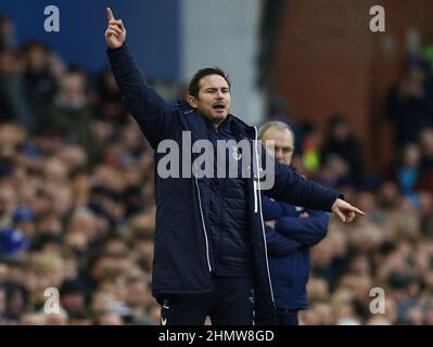 Liverpool, Großbritannien. 12th. Februar 2022. Frank Lampard Manager von Everton während des Spiels der Premier League im Goodison Park, Liverpool. Bildnachweis sollte lauten: Darren Staples/Sportimage Credit: Sportimage/Alamy Live News Credit: Sportimage/Alamy Live News Stockfoto