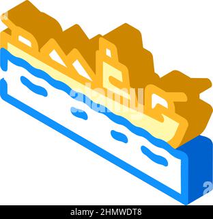 Darstellung des isometrischen Symbolvektors des Militärschiffs Stock Vektor