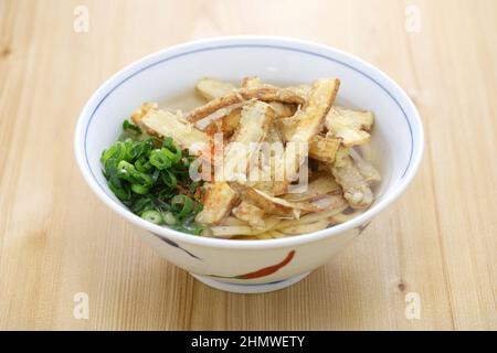 Klette Tempura udon Nudelsuppe, japanisches Essen Stockfoto