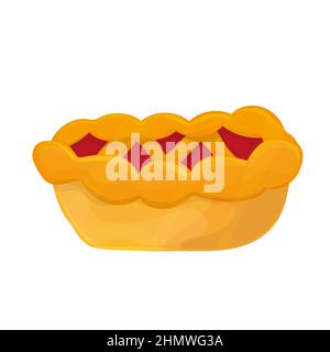 Appetitliche Torte mit Füllung. Thanksgiving-Beerent Cartoon-Stil isoliert auf weißem Hintergrund Stock Vektor