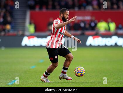 Brentford, London, Großbritannien. 12th February 2022 ; Brentford Community Stadium, London, England; Premier League Football Brentford versus Crystal Palace; Bryan Mbeumo of Brentford Credit: Action Plus Sports Images/Alamy Live News Stockfoto