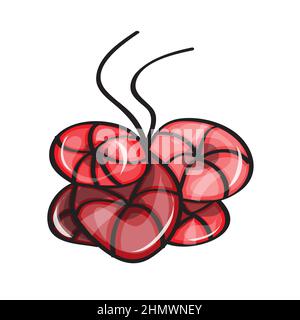 Algen und Unterwasserbewohner. Unterwasserpflanze, Schwämme. Cartoon-Stil Element auf weißem Hintergrund isoliert. Stock Vektor