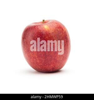 roter Apfel, isoliert auf weiss Stockfoto