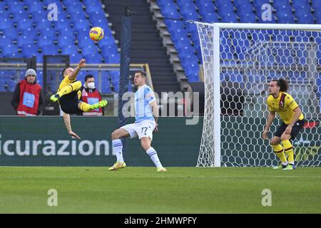 Während der 25th Tage der Serie A Meisterschaft zwischen S.S. Lazio gegen Bologna F.C. am 12th. Februar 2022 im Stadio Olimpico in Rom, Italien. Stockfoto