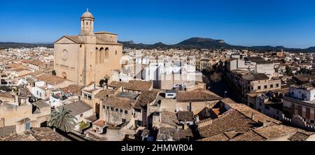 kirche von Sant Miquel, 14th Jahrhundert, am Ende des 19th. Jahrhunderts abgeschlossen, Llucmajor, Mallorca, Balearen, Spanien Stockfoto