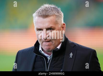 Norwich City Manager Dean Smith vor dem Premier League Spiel in der Carrow Road, Norwich. Bilddatum: Samstag, 12. Februar 2022. Stockfoto