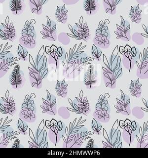Violett-graues, nahtloses Blumenmuster Stock Vektor