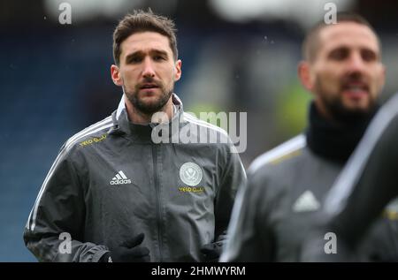 Huddersfield, England, 12th. Februar 2022. Chris Basham von Sheffield Utd während des Sky Bet Championship-Spiels im John Smith's Stadium, Huddersfield. Bildnachweis sollte lauten: Simon Bellis / Sportimage Kredit: Sportimage/Alamy Live News Stockfoto