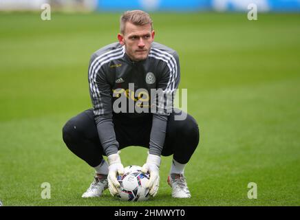 Huddersfield, England, 12th. Februar 2022. Ben Davies von Sheffield Utd während des Sky Bet Championship-Spiels im John Smith's Stadium, Huddersfield. Bildnachweis sollte lauten: Simon Bellis / Sportimage Kredit: Sportimage/Alamy Live News Stockfoto