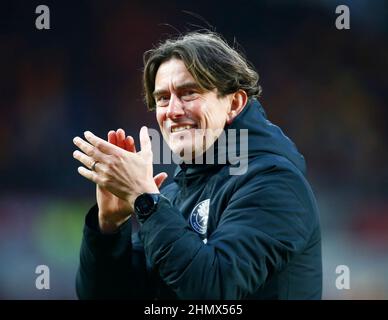 London, Großbritannien. 12th. Februar 2022. London, England - FEBRUAR 12:Thomas Frank Manager von Brentford während der Premier League zwischen Brentford und Crystal Palace im Brentford Community Stadium, London, England am 12th. Februar 2022 Credit: Action Foto Sport/Alamy Live News Stockfoto