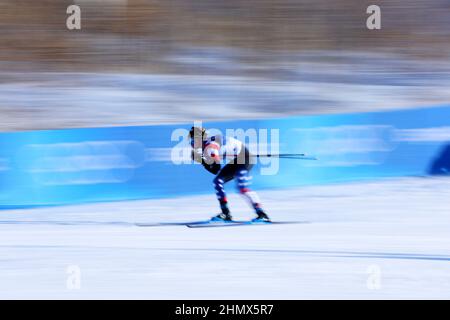 Jessie Diggins (USA), 5. FEBRUAR 2022 - Skilanglauf: Skiathlon der Frauen (7,5C+7,5F) während der Olympischen Winterspiele 2022 in Peking bei Nation Stockfoto