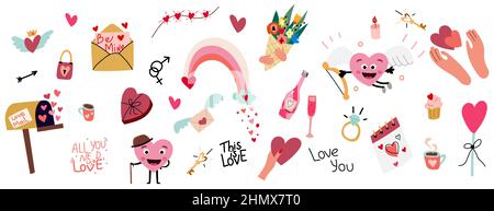 Handgezeichnete valentine Element Kollektion Clip Art Stock Vektor