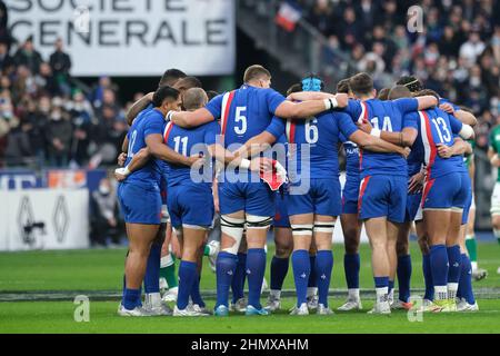 Paris, Frankreich. 12. Februar 2022, Saint Denis, seine Saint Denis, Frankreich: Französische Mannschaft vor dem Guinness Six Nations Rugby-Turnier zwischen Frankreich und Irland im Stade de France - St Denis - Frankreich.Frankreich gewann 30:24 (Bildquelle: © Pierre Stevenin/ZUMA Press Wire) Bildquelle: ZUMA Press, Inc./Alamy Live News Stockfoto