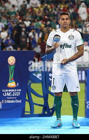 Abu Dhabi, VAE. 12th. Februar 2022; Mohammed bin Zayed Stadium, Abu Dhabi, VAE; Club World Cup Final, Chelsea versus Palmeiras; Dudu of Palmeiras Credit: Action Plus Sports Images/Alamy Live News Stockfoto