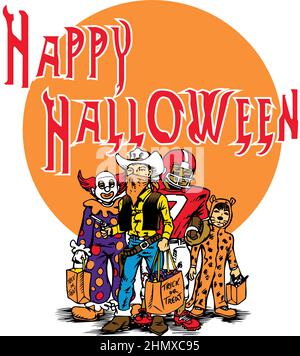 Halloween Kinder Vektor Illustration Stock Vektor