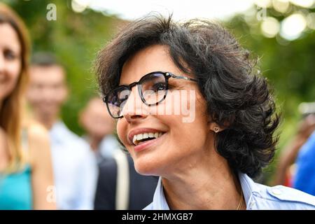 Rachida Dati, Mitglied der französischen rechten Partei Les Republicains (LR), seit sie ihre eigene Partei namens "Soyons libres" (SL) gegründet hat, während des Jahres Stockfoto