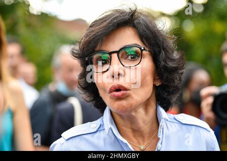 Rachida Dati, Mitglied der französischen rechten Partei Les Republicains (LR), seit sie ihre eigene Partei namens "Soyons libres" (SL) gegründet hat, während des Jahres Stockfoto