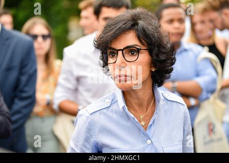 Rachida Dati, Mitglied der französischen rechten Partei Les Republicains (LR), seit sie ihre eigene Partei namens "Soyons libres" (SL) gegründet hat, während des Jahres Stockfoto