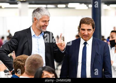 Laurent Wauquiez, Präsident des regionalrats der Auvergne-Rhone-Alpes, Mitglied der französischen rechten Partei Les Republicains (LR), mit Christian J. Stockfoto