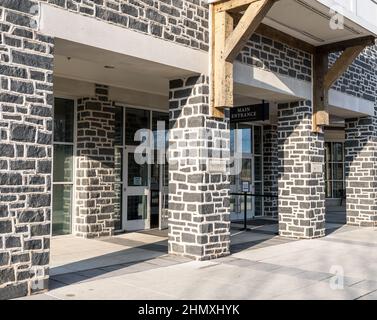 Der Eingang zum Gettysburg National Military Park Museum und Besucherzentrum in Gettysburg, Pennsylvania, USA Stockfoto