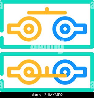 Abbildung des Farbsymbols mit Drucktastenschalter-Mechanismus Stock Vektor