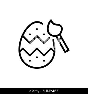 Ostereier färben. Pixel Perfect, bearbeitbares Kontursymbol Stock Vektor