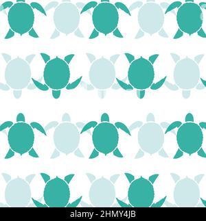 Nahtloses Muster mit Schildkröten. Nahtloses Muster kann für Tapeten verwendet werden. Leicht editierbare Vektorgrafik mit Ebenen. Stock Vektor