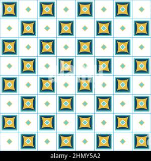 Patchwork-Muster im Quadrat. Geometrische Vektordarstellung. Stock Vektor