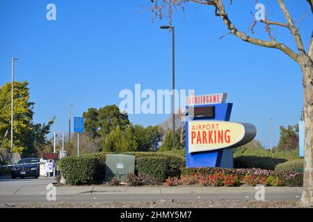 The Burlingame Airport Parking, Burlingame CA Stockfoto