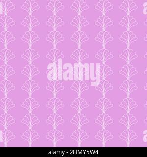 Art Deco Pink Nahtloses Musterdesign mit rosa Blumen Hintergrund Stock Vektor