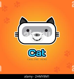 Vektorvorlage für das CAT-Logo-Symbol. Nettes Bild. vektor Stock Vektor