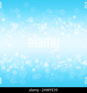 Abstrakter blauer Hintergrund mit Kreisen und Blasen. Vorlage für Design. Stockfoto