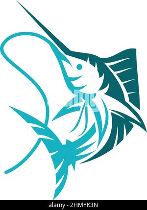 Marlin Angelsport Marlin Fisch Business Icon Illustration Marke Identität Stock Vektor