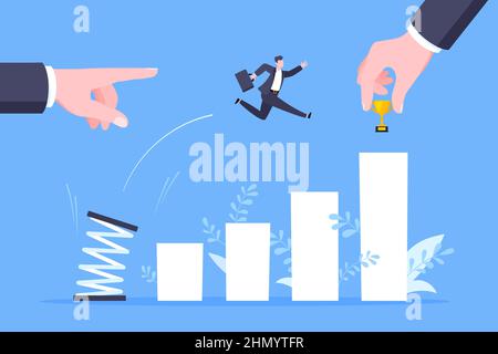 Business Mentor hilft, die Karriere mit Sprungbrett Vektor Illustration zu verbessern. Stock Vektor
