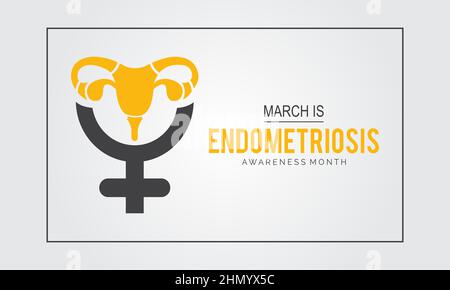 Endometriose Awareness Month. vektor-Template-Design für Banner, Karte, Poster, Hintergrund. Stock Vektor