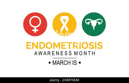 Endometriose Awareness Month. vektor-Template-Design für Banner, Karte, Poster, Hintergrund. Stock Vektor