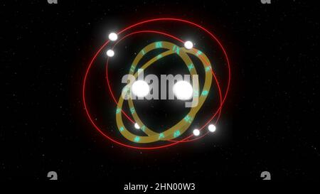 Circle Zodiac Signs starry back intro 3D Render Stockfoto