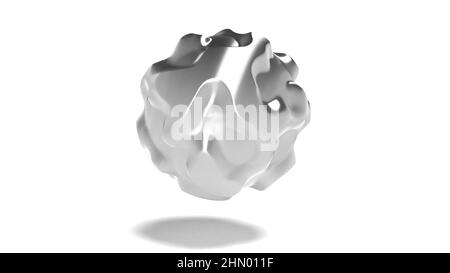 Metallkugelrauschen im 3D-Stil Fluid Art 3D Render Stockfoto