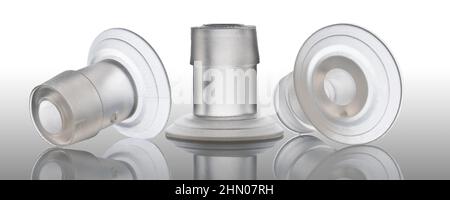 Silikonsauger für Offsetdruckmaschinen zur Zuführung von Blättern in das Makro der Druckabteilung Stockfoto