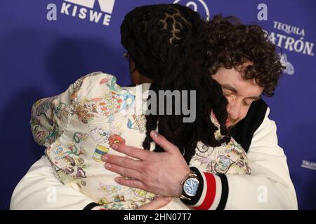 Quavo und Jack Harlow kommen am Samstag, den 12. Februar 2022, in Century City, Kalifornien, bei Sports Illustrated The Party x Palm Tree Crew an. (Foto von Conor Duffy/Sipa USA) Stockfoto
