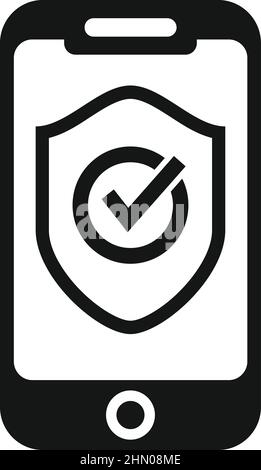 Sicheres mobiles Bezahlsymbol einfacher Vektor. Online-Bezahlung Stock Vektor