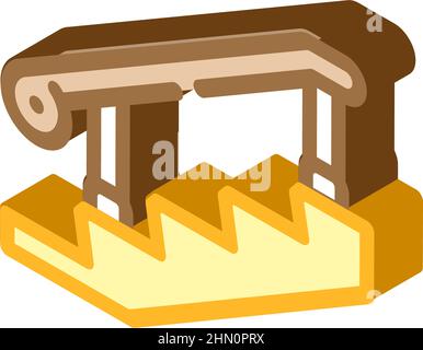 Deckpfosten und Handläufe isometrische Symbolvektordarstellung Stock Vektor