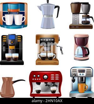 Die Symbole der Kaffeemaschine stellen einen Cartoon-Vektor dar. Kaffeetasse Stock Vektor