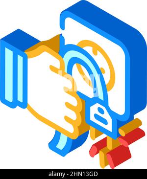 Isometrisches Symbolvektorbild des Steckdosensteckdose Stock Vektor