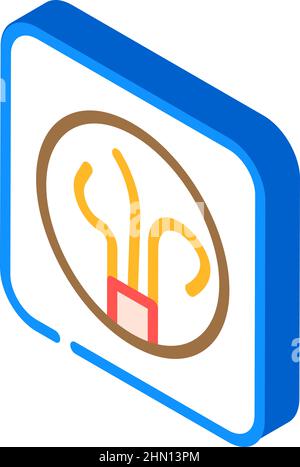 Abbildung des isometrischen Symbolvektors der Kabelbuchse Stock Vektor