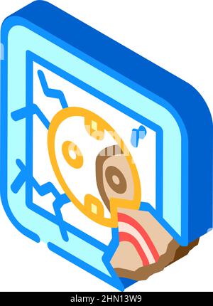 Illustration für isometrische Symbole des Sockels beschädigt Stock Vektor